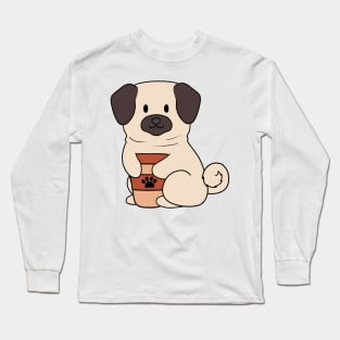 Coffee Pug Long Sleeve T-Shirt